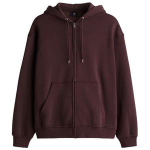 
HM Men's and Women's Sweater Winter New Couple's Wear Plum Red Zipper Hooded Jacket Cardigan 1308010