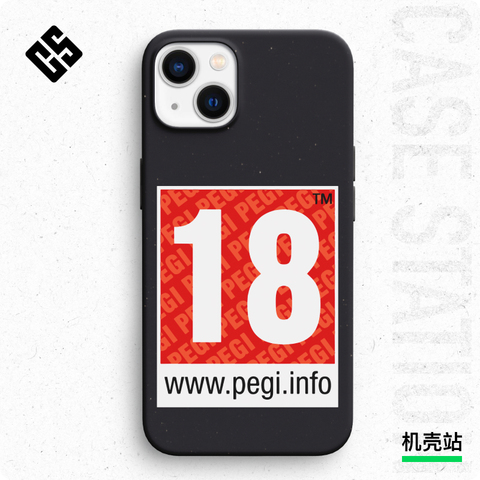 PEGI 18 Gaming Black White Red Minimalist iPhone Case
