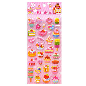 
Children's toys ice cream cake dessert food 3D three-dimensional bubble stickers cute boy and girl baby stickers