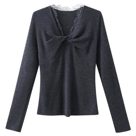 
[Clearout Flash Sale] Winter Korean style soft and waxy knitted top with unique design for small men gray slim sweater