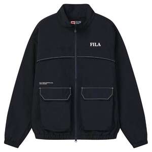 
FILA official men's woven jacket 2026 spring new casual loose versatile stand-collar work jacket