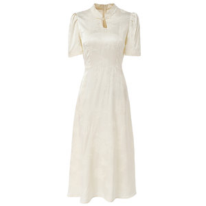 
Haiqinglan New Chinese Jacquard Texture Cheongsam Slim High-waist Temperament Dress Improved Design Chinese Style Skirt