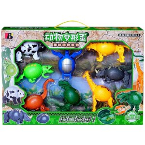 
Trendy anime toy animal gashapon dinosaur penguin panda deformed egg folding assembled ornaments chameleon monster egg