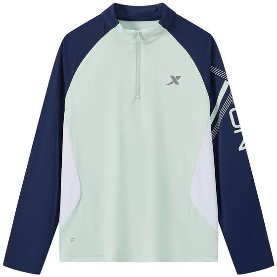 
Xtep children's clothing boys' long-sleeved T-shirt Spring and Autumn New Children's Quick-Drying Long T-Large Children's Spliced Half-Plack Girls' Top