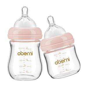 Obei new baby baby bottle glass drinks water anti -flatulence set and newborn baby is specially 0, 3 to 6 months
