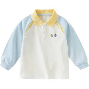 
David Bella 2026 new spring clothing boys' long-sleeved polo shirts children's style T-shirts baby boys' bottoming tops