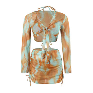 
Bikini swimsuit for women summer with small breasts gathered 2026 new tulle high-end long-sleeved hot spring vacation bikini