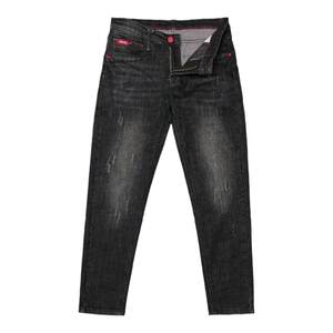 
2024 Autumn and Winter New Slim Fit Small Leg Jeans Men's Handsome Washed Stretch Popular Black Nine-Point Pants