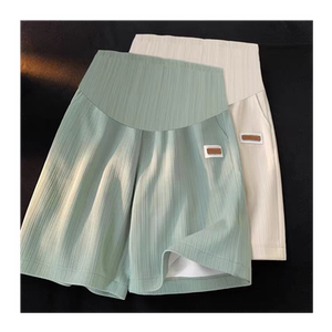 Maternity shorts for summer thin style for wear ice silk loose large size casual base five-point safety pants for maternity summer clothes
