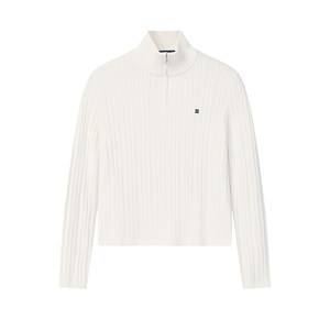 
Yang Mi's same style FILA official knitted sweater for women spring new fashion warm half-zip top