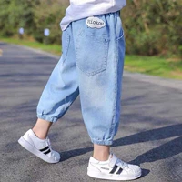 Штаны для мальчиков, летняя одежда, детский тонкий фонарь, средство от комаров, летние джинсы, коллекция 2021, в западном стиле