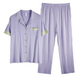 
Xuanliang Modal pajamas for women in summer thin short-sleeved trousers for summer ice silk cool feeling plus size home clothing set