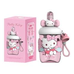 Cartoon straw double drinking cup Tritan cup body space cup with tea compartment high temperature resistant water cup