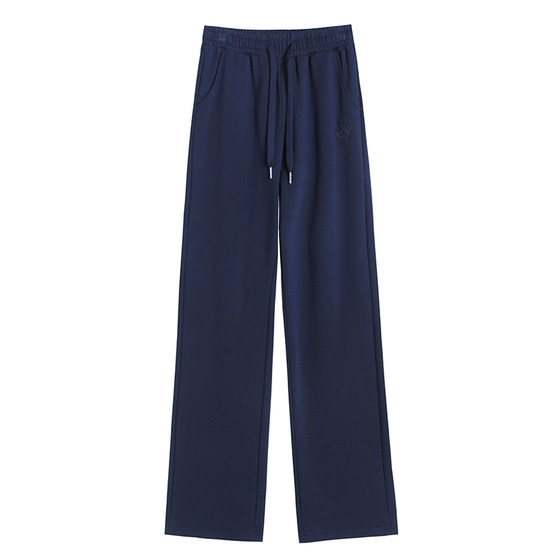 
Pure cotton sweatpants for women autumn and winter pure cotton 2025 new high waist straight sweatpants women's large size plus velvet casual pants for women