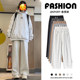 Wide-leg pants for women in autumn and winter 2024 new high-waisted casual velvet straight sweatpants spring and autumn gray banana pants