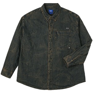 
Lee shopping mall's same loose-fitting lapel retro dark blue men's long-sleeved denim shirt trendy LMT0113015FQ