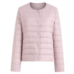 Flying in the Snow 26 Spring Fashionable Warm Spare Ribs Large Size Inner Shirt Women's Casual Lightweight Short Autumn Down Jacket Long Sleeve