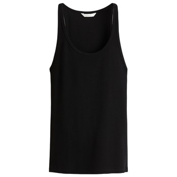 
HM Women's Vest 2025 Summer New Low Neck Simple Soft Round Neck Rib Knitted Vest 1294171