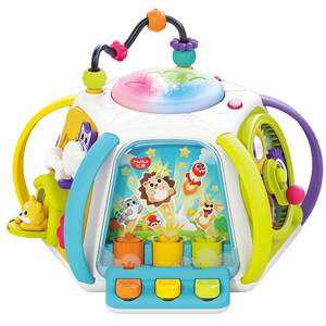 
Huile Children's Day gift hexahedral baby toy hand drum 0-1 years old multi-functional early education treasure box