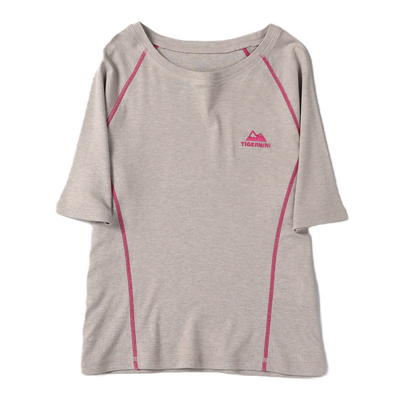 
Little tiger Baoer Merino wool girls T-shirt Short-sleeved Tennis boys quick-drying clothes thin children's long-sleeved summer wear