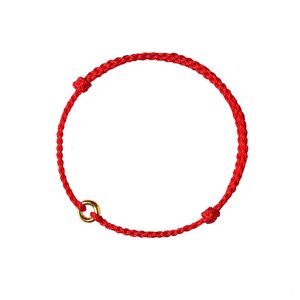 
Pure Gold Peace Buckle Thin Red Rope Bracelet Women's Year of the Horse Braided Bracelet Anklet Bracelet Women's and Men's Couple Gift