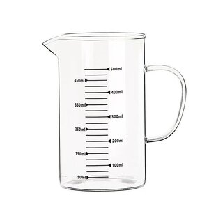 
Measuring cup with scale for household baking microwave oven heat-resistant egg-beating glass water cup with handle milk tea cup