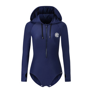 Australian Axesea surfing service female fast dry sunscreen long -sleeved swimsuit connecting jellyfish beach hooded swimsuit
