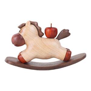 
Happy rocking horse/cute cartoon solid wood desktop car decoration ornaments Year of the Horse gift for friends to celebrate the New Year