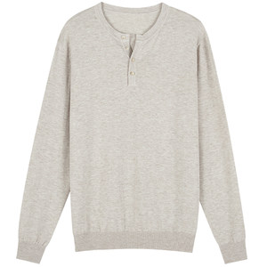 
[Machine washable] Bopin easy-care wool sweater for men's spring basic versatile casual pullover Henry collar sweater