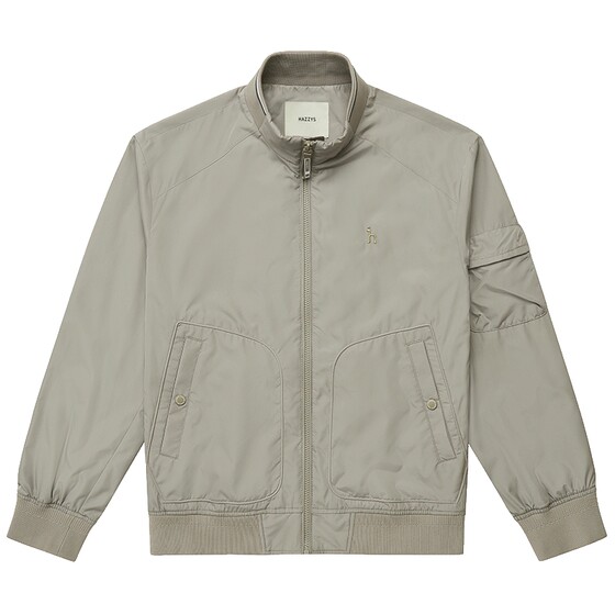 Hazzys men's spring and autumn loose casual stand collar jacket solid color fashion trend jacket top