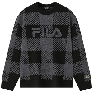 
Immediately come to money FILA official couple long-sleeved sweater women's knitted sweater warm red New Year's top men