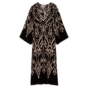 
bash spring French bohemian resort style retro V-neck long-sleeved Tencel dress long skirt 1H25ALBA