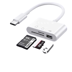
Mobile phone card reader tablet three-in-one suitable for Apple Huawei mobile phone Sony Canon Nikon ccd connection memory two direct transmission OTG transmission line sony conversion typec head PD port USB Ranchen