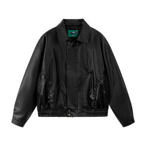 Mr. Jiangnan NewJNXS American retro split structure PU leather jacket spring and autumn men's and women's casual trendy jacket