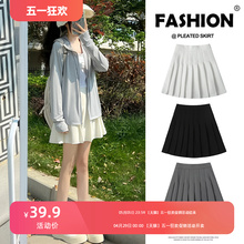 Pleated skirt, women's summer A-line half length short skirt, jk college style