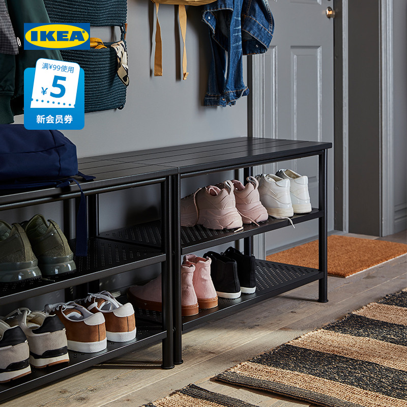 IKEA 宜家 PINNIG佩尼格家用鞋柜可坐收纳多层架子家用门口换鞋凳子