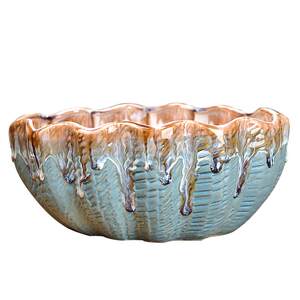 
Large succulent flower pot ceramic large flower pot simple large diameter rough ceramic succulent plant platter special flower pot clearance