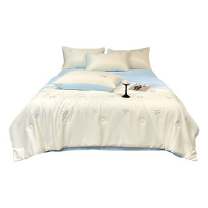 
Muji Ice Silk Summer Cooling Bed Four-piece Set 2026 New Summer Single Sheet Fitted Bedding Three-piece Set