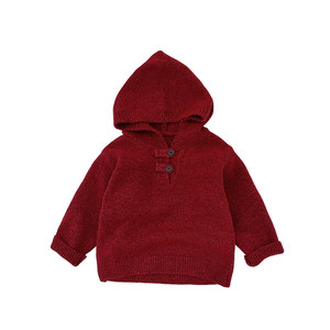
Boys winter red sweater suit baby boy New Year thickened warm hooded sweater baby fleece pants