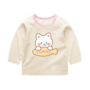 
Pure cotton long-sleeved T-shirt for 0-5 years old baby girl boy spring and autumn bottoming shirt autumn clothes children baby autumn tops outside
