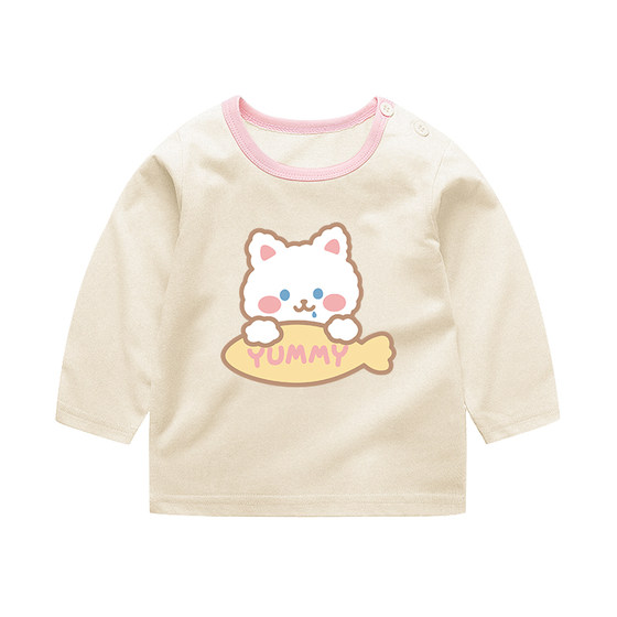 
Pure cotton long-sleeved T-shirt for 0-5 years old baby girl boy spring and autumn bottoming shirt autumn clothes children baby autumn tops outside
