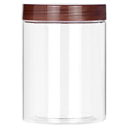 Round transparent storage jar plastic bottle with lid