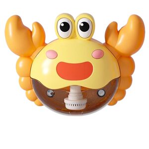 
Baby bath toy crab bubble blower blowing bubbles in the bathroom playing in the water to coax the baby artifact thermometer little yellow duck