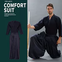 Популярность юбков брюк, традиционных костюмов Kendo, платья по совпадению самураев, новичок в высококачественной куртке Kendo.Мужской синий белый