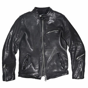 
Harley motorcycle men's vegetable tanned head sheepskin jacket zipper washing and wrinkled retro black leather jacket