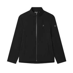 FILA official men's woven jacket 2025 spring new fashion casual basic plus velvet stand collar top