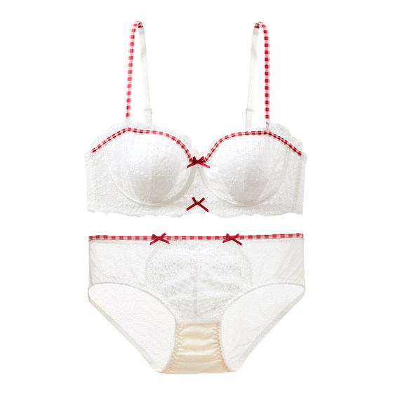 
Six Rabbits Lace Sweet Underwear Women's Small Breast Gathering Slimming No Wire Rings Secondary Breast Reduction Pure Lust Girl Bra