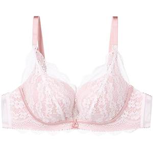 [Shu Ting Cup] Fen Di Shi Lace underwear Womanless Steel Circle Small chest Gathering and comforting the pair of breasts
