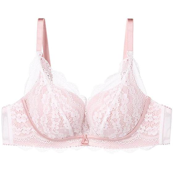 [Shu Ting Cup] Fen Di Shi Lace underwear Womanless Steel Circle Small chest Gathering and comforting the pair of breasts
