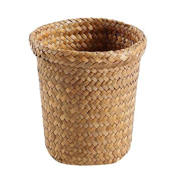 Seaweed woven flower pot set garbage can
